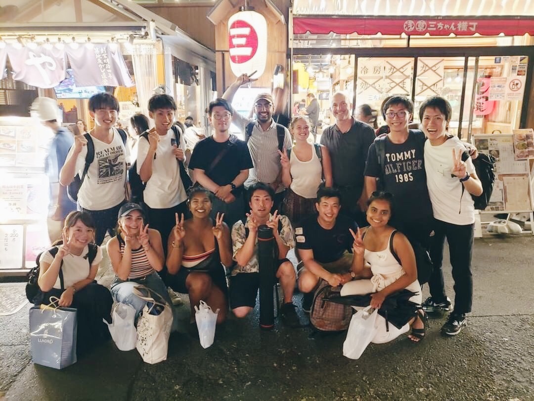After dinner at an izakaya in Japan